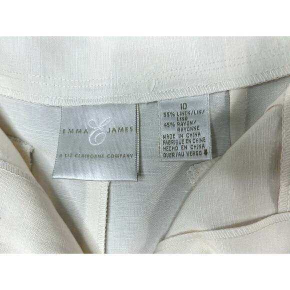 Emma James Liz Claiborne Women's Maxi Skirt Ivory Linen Blend Size 10 Coastal - Picture 7 of 7